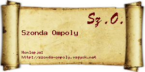 Szonda Ompoly névjegykártya